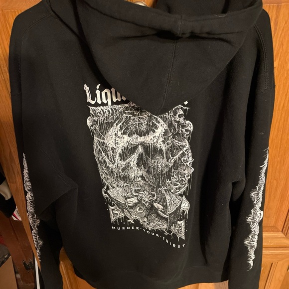Liquid Death Black Mountain Water Hoodie Sweatshirt Murder Your Thirst Mens Sz L - Picture 4 of 11